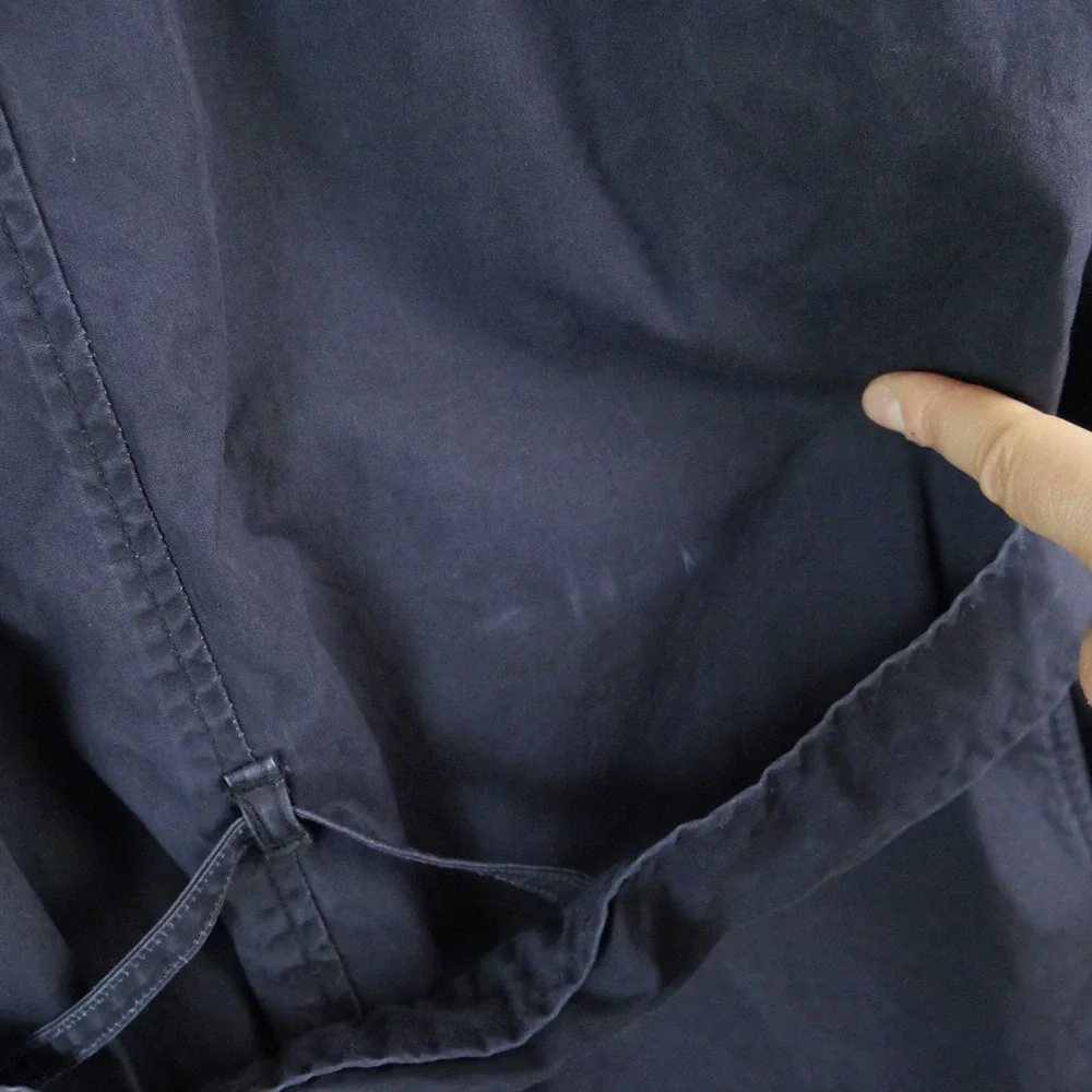 Vintage 60s U.S. NAVY Poplin Raincoat Trench Coat XL Military Blue Belted